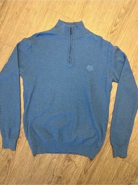 Men's Blue Half-Zip Sweater Pullover